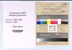 Entnazifizierung Heinz Van Thiel , geb. 11.09.1919 (Bankangestellter)