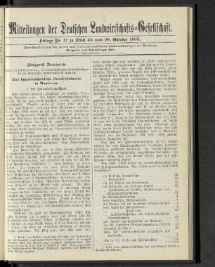 Beilage Nr. 17 zu Stück 43 vom 28. Oktober 1905.