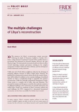 The multiple challenges of Libya's reconstruction