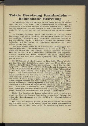 Totale Besetzung Frankreichs - heldenhafte Befreiung