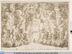 Planeten-Ballett - Schlussblatt: Die sieben Planeten in den Wolken