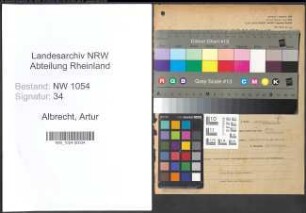 Entnazifizierung Artur Albrecht , geb. 23.01.1910 (Kasseninspektor)