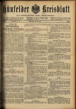 Ausgabe vom Donnerstag, den 20. Juli 1916.