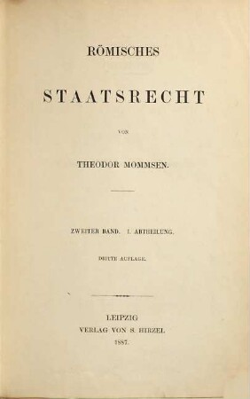 Handbuch der römischen Alterthümer von Joachim Marquardt und Theodor Mommsen, II,1