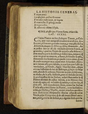 Dela ysla que Platon llama Atlantide. Cap. CCXXI