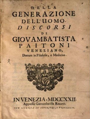 Della generazione dell'Uomo