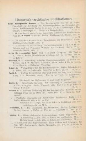 Literarisch-artistische Publikationen