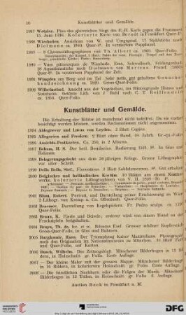 Kunstblätter und Gemälde (Nr. 1994-2134)