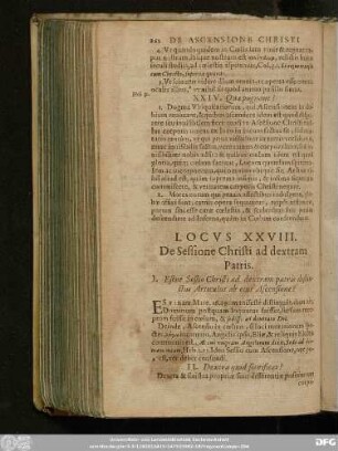 Locus XXVIII. De Sessione Christi ad dextram Patris.