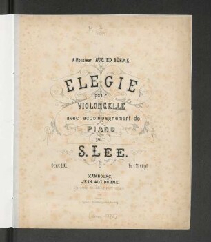 Elegie pour violoncelle avec accomp. de piano : oeuv. 110
