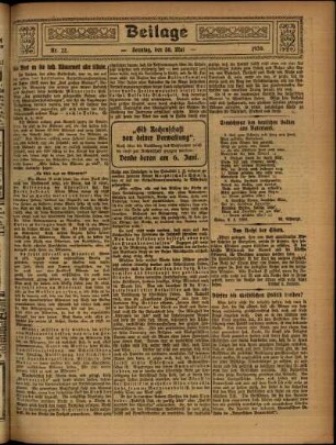 Zweite Ausgabe vom Sonntag, den 30. Mai 1920.