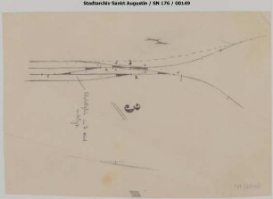 Niederpleis, Bahnhof: Gleisplan-Handskizze Veränderung der Gleisanlage.