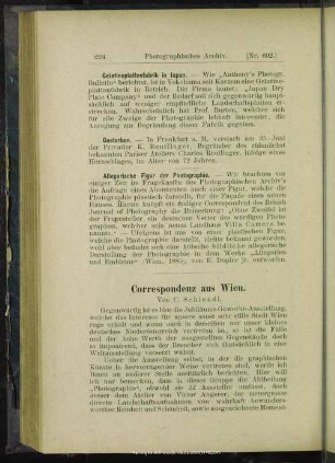 Correspondenz aus Wien