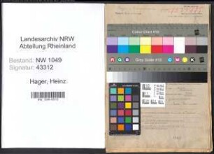 Entnazifizierung Heinz Hager , geb. 24.10.1910 (Techniker)