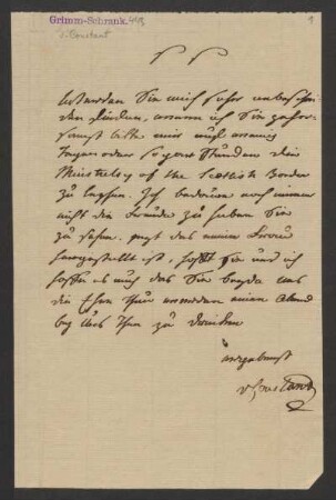 Brief an Jacob Grimm : o.D. [bis 1813]