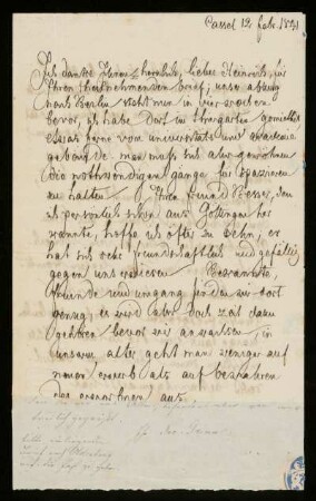 Brief von Jacob Grimm an Heinrich Smidt