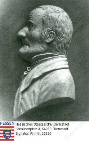 Hölderlin, Friedrich (1770-1843) / Porträt im Profil, Brustbild