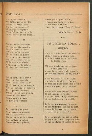 Tú eres la sola... : (Estilo)