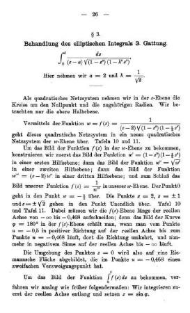 § 3. Behandlung des elliptischen Integrals 3. Gattung.