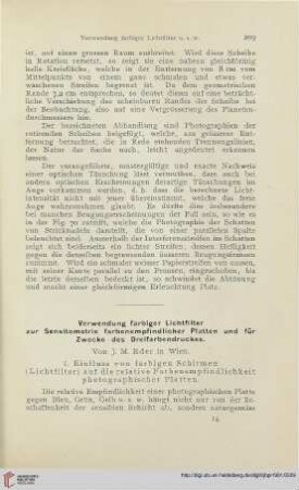 15: Verwendung farbiger Lichtfilter zur Sensitometrie farbenempfindlicher Platten und für Zwecke des Dreifarbendruckes
