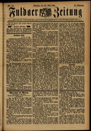 Ausgabe vom Dienstag, den 29. Mai 1894.