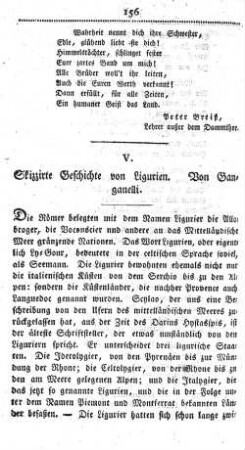 V. Skizzirte Geschichte von Ligurien. Von Ganganelli.