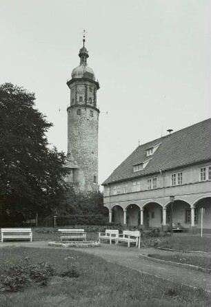 Arnstadt, Schloss Neideck : Arnstadt, Schlossturm der Ruine des Schlosses Neideck