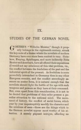 IX. Studies of the german novel