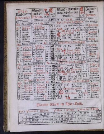 1744. Verbesserter Februarius.