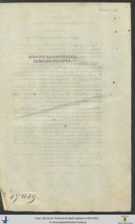 Apianvs Alexandrinvs De Bellis Civilibvs