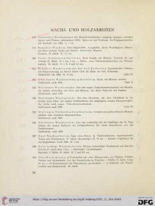 Wachs- und Holzarbeiten (Nr. 318-366)