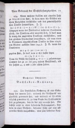 Sechster Abschnitt. Buchstaben-Rechnung.
