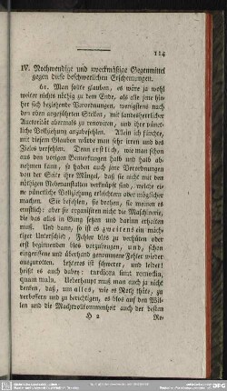IV. Nothwendige und zweckmäßige Gegenmittel gegen diese beschwerlichen Erscheinungen