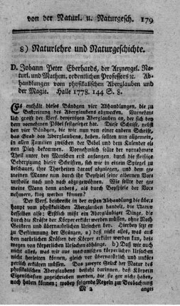 8) Naturlehre und Naturgeschichte.