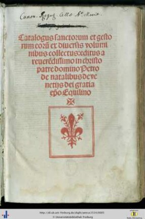 Catalogus sanctorum et gestorum eorum