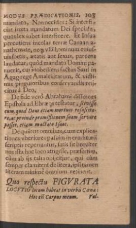 Quo respectu Figurata Locutio locum habeat in verbis Coenae: Hoc est Corpus meum.