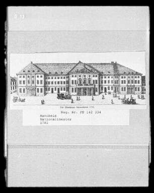 Mannheim, Ansicht des ehemaligen Nationaltheaters