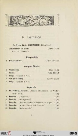 A. Gemälde (Nr. 1-184)