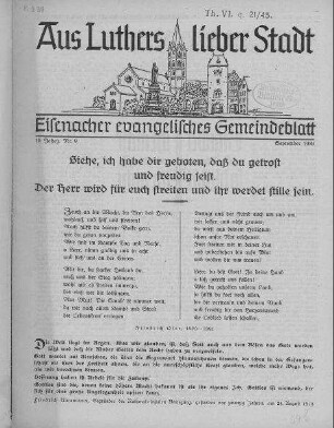Eisenacher evangelisches Gemeindeblatt : September 1939