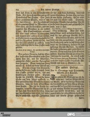 Die andere Predigt, Am VI. Sonntage nach Trinitatis.