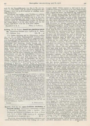 537-539 [Rezension] Bousset, Wilhelm, Jüdisch-Christlicher Schulbetrieb in Alexandria und Rom. Literarische Untersuchungen zu Philo u. Clemens v. Alexandria, Justin u. Irenäus