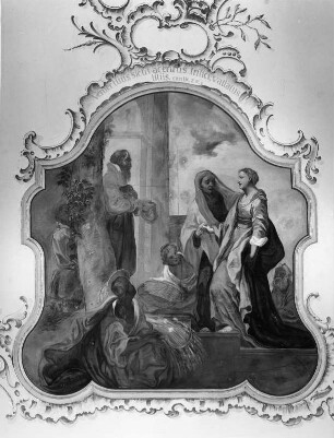 Maria Heimsuchung : Maria Heimsuchung. Fresko (1762). Bad Waldsee, Frauenbergkapelle