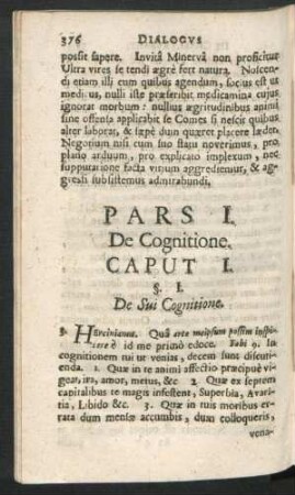Pars I. De Cognitione.