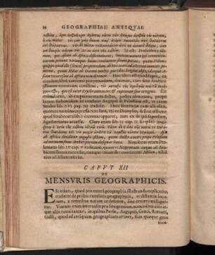 Caput XII. De Mensuris Geographicis