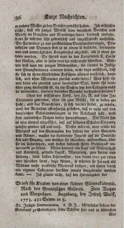 Briefe für Knaben von einer kleinen Sittenakademie.