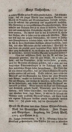 Briefe für Knaben von einer kleinen Sittenakademie.