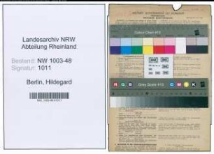 Entnazifizierung Hildegard Berlin , geb. 31.07.1912 (Berufsberaterin)