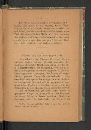 II. Entwertung der Nahrungsmittel.