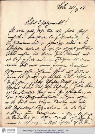 Brief vom 26.07.1907