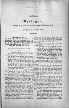 Vorlagen welche nicht für die Oeffentlichkeit bestimmt sind., 28. Mai 1902